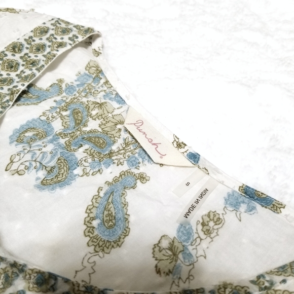 Punch floral paisley tiered Swiss dot cotton tunic - Picture 7 of 8